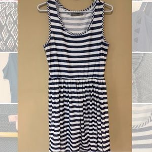 Navy & White Striped Dress